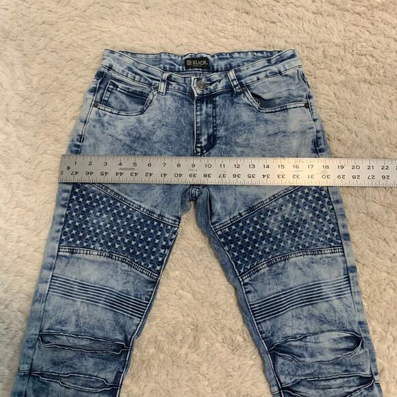 Black Premium Skinny Flex Acid Washed Jeans - Picture 4 of 10